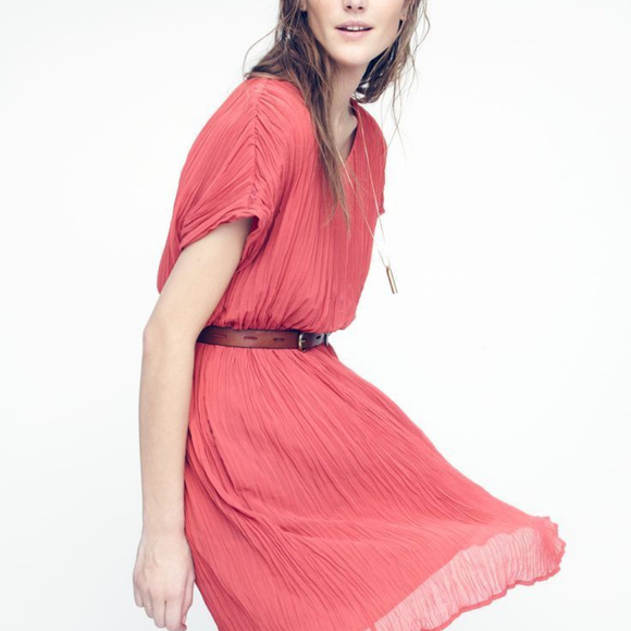 Madewell Dresses & Skirts - MADEWELL Artemis Pleated Dress S NWT $178 Brick